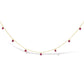 18K Yellow Gold Necklace 1 1/3 Cttw Dangling Red Ruby Drop 18" Chain Collar