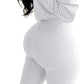 Long Sleeve Ribbed Crop Top + Skinny Long Pants Tracksuit Jogger Set