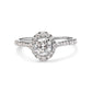 GIA Certified 14k White Gold 1.00 Cttw Diamond Halo Engagement Ring (G-H Color, I1-I2 Clarity)