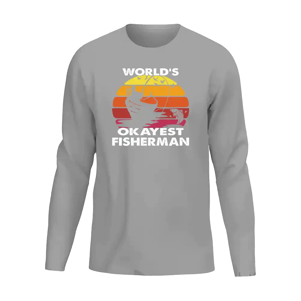 World's Okayest Fisherman Men Long Sleeve Shirt