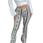 Women's  Flare Ethnic Print Pants