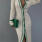 Stripe Lapel Dress