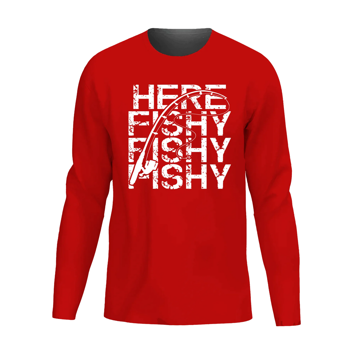 Here Fishy Fishy Men Long Sleeve Shirt