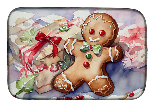 Christmas Gingerbread Men Dish Drying Mat