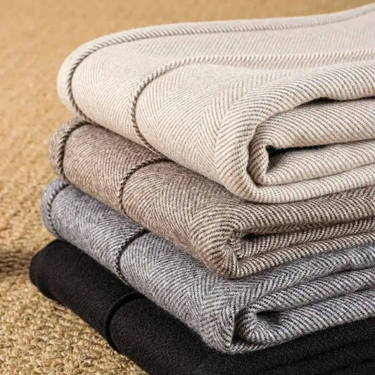 Winter Woolen High Waist Pants