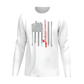 Fishing Rod American Flag Men Long Sleeve Shirt