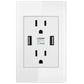 Dual USB Wall Outlet Port 15A Power Socket Charger AC Receptacle Plate Panel 110