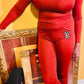 Two Pieces Design Set Sexy Outfits Long Sleeve & Long Pants Pullover Tracksuit With Pockets