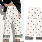 High-Waist Printed Linen Wide-Leg Pants
