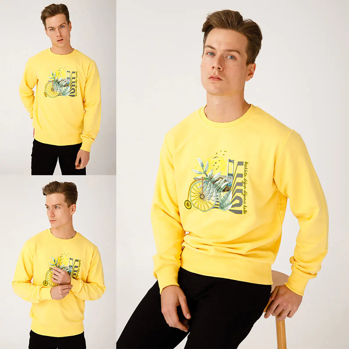 BiggDesign Nature Bicycle in Bosphorus Men Sweatshirt