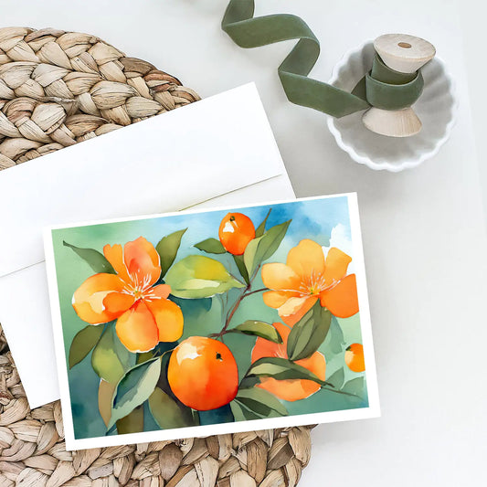 Florida Orange Blossom in Watercolor Greeting Cards Pack of 8