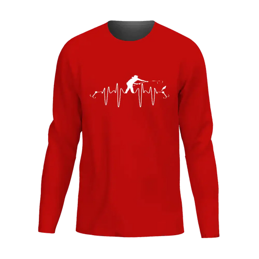 Fishing Heart Beat Men Long Sleeve Shirt